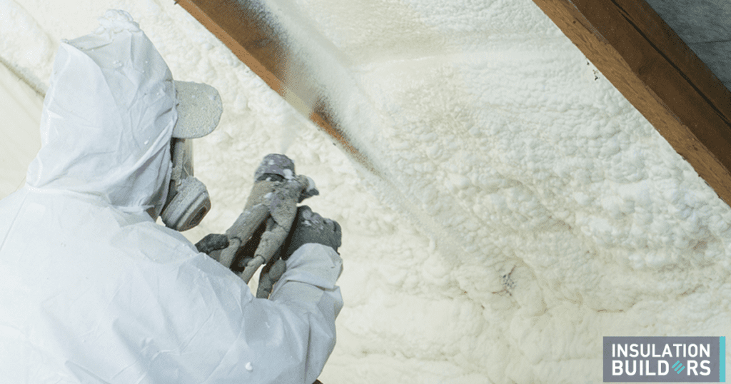 Spray foam insulation inside an attic in new york