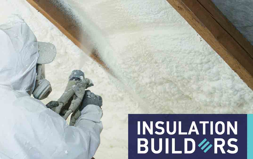 Insulation Contractor Spraying Open Cell Foam In Attic In New York