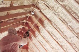 Spray foam insulation in attic